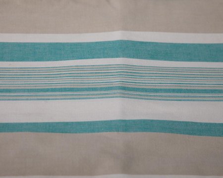Curtain Striped Green White Brown